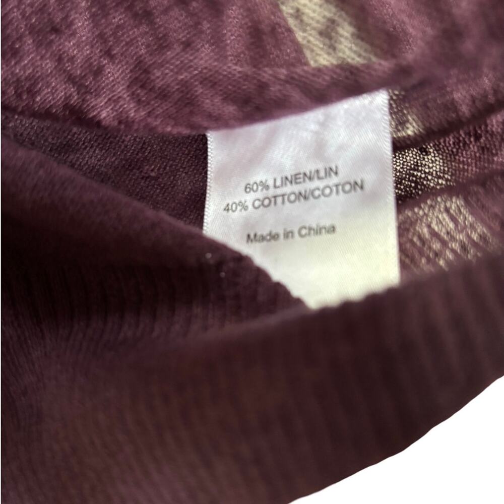Tory Burch Purple Linen Cotton Button Front Cardigan Sweater XS - Picture 2 of 4